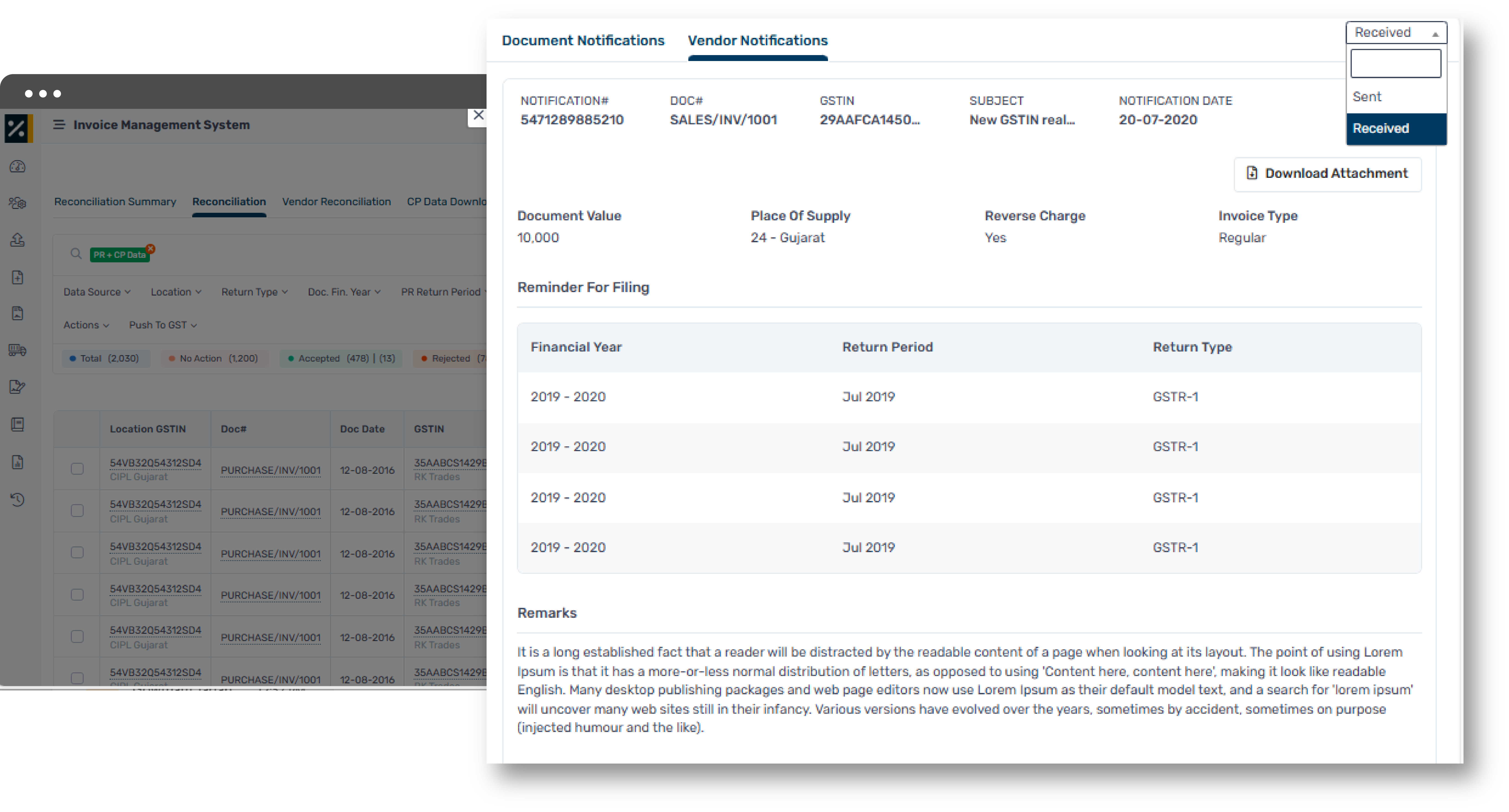 Trigger instant notifications to vendors based on real-time IMS actions