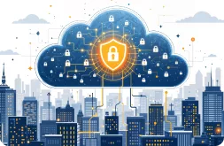 Smart city cloud illustration