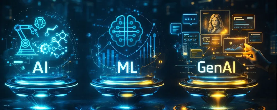 AI vs ML vs GenAI: Differences, Examples & How They Combine